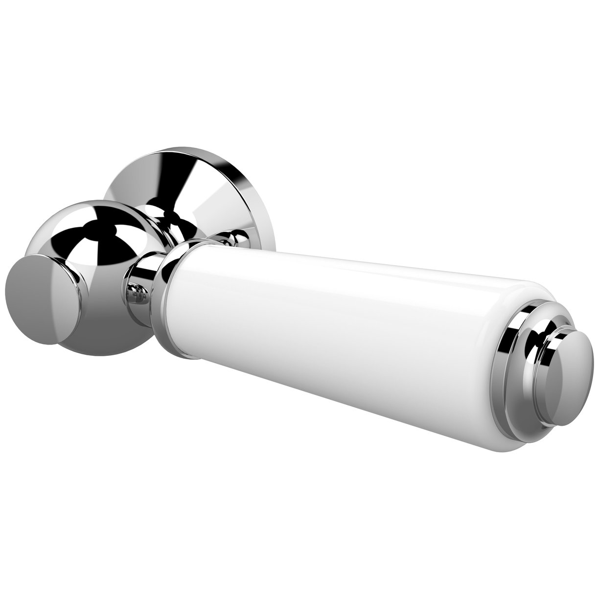 Ceramic Handle Wc Lever - Chrome/White