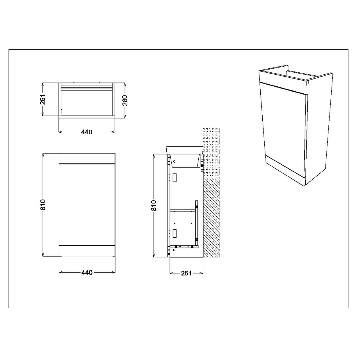 Esme 450 Compact Freestanding Unit Matt Grey