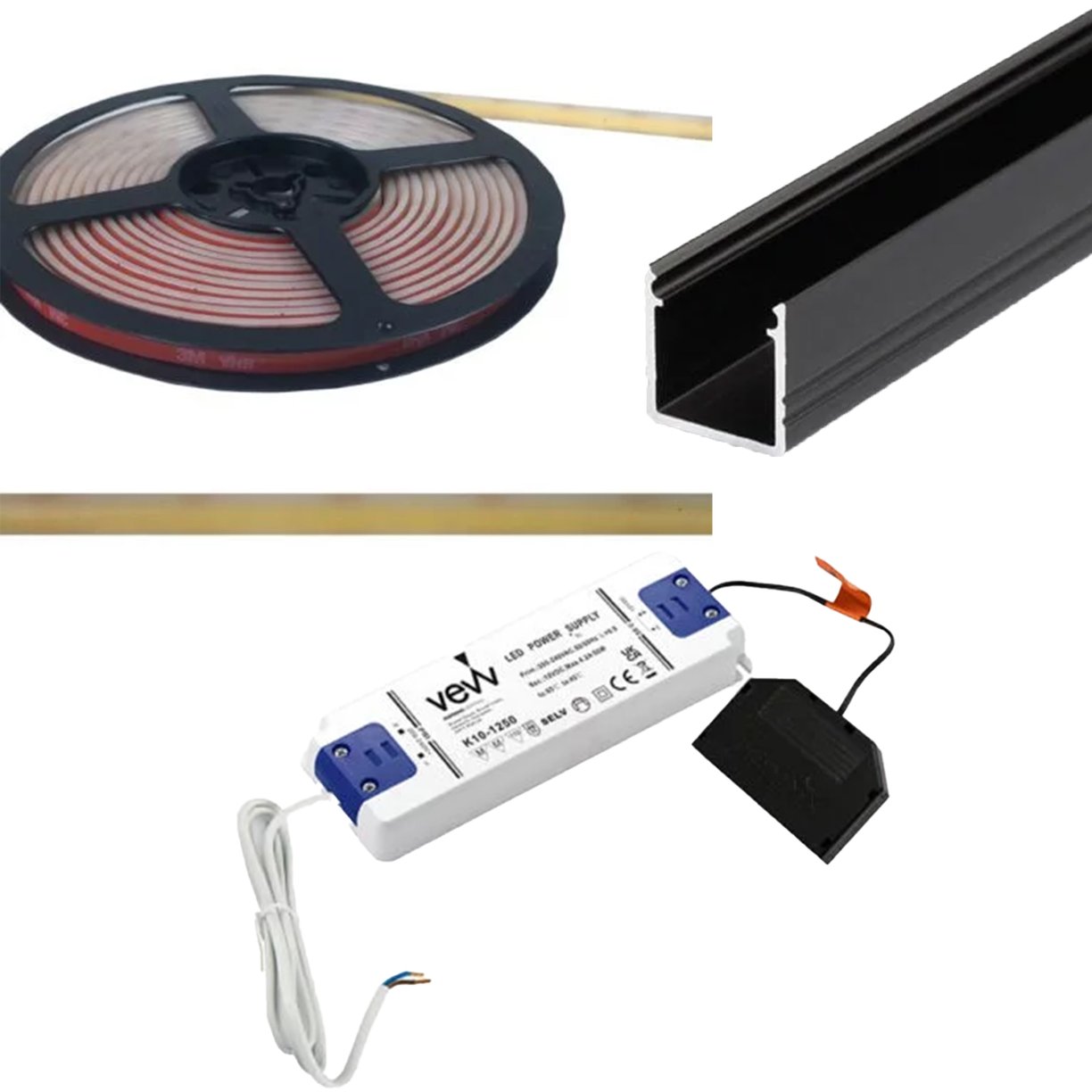 Under Bath Pack Black Profile Natural White