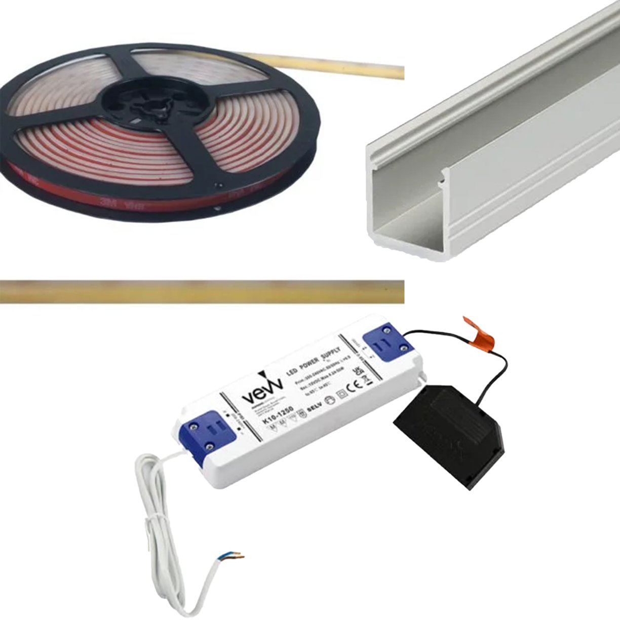 Under Bath Pack Aluminium Profile Warm White