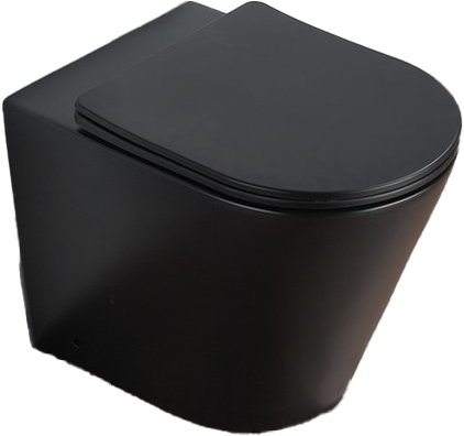 Capri Matt Black Back to Wall WC Pan & Seat