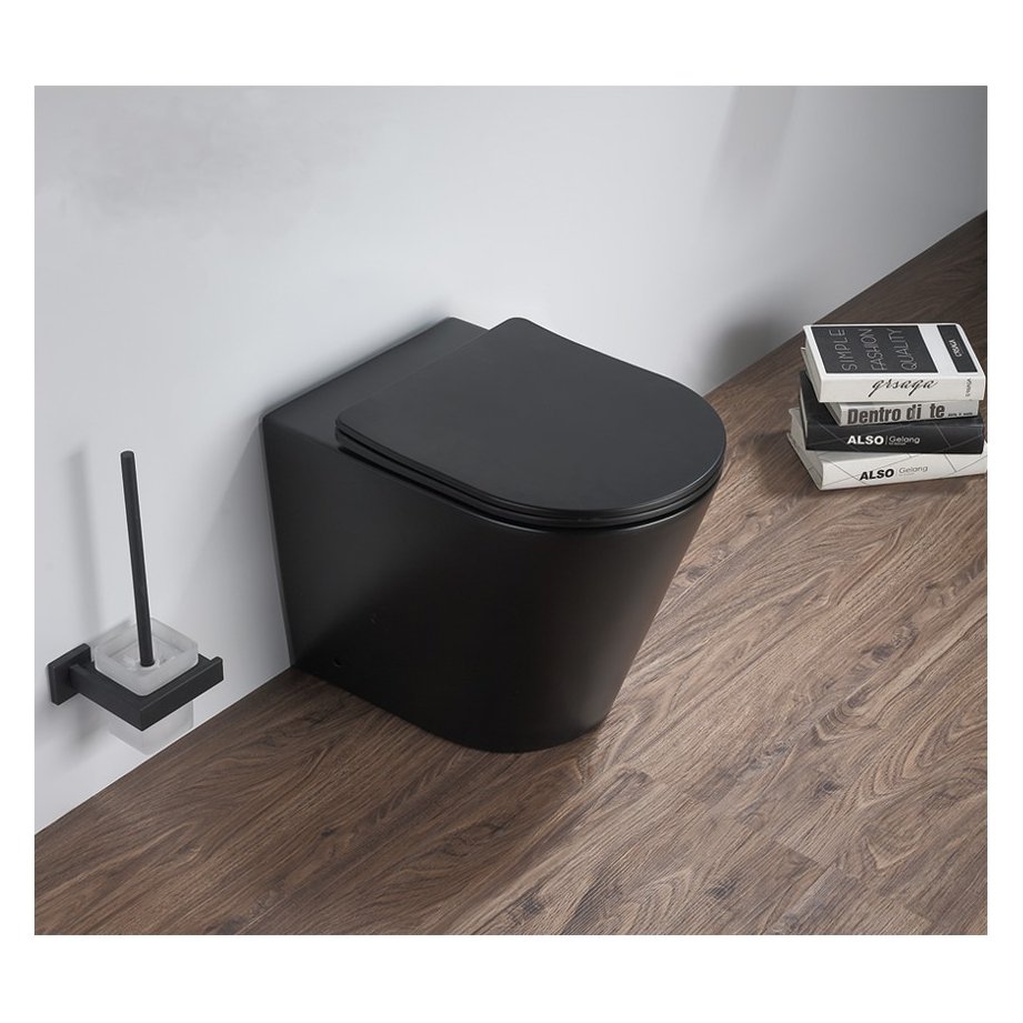 Capri Matt Black Back to Wall WC Pan & Seat