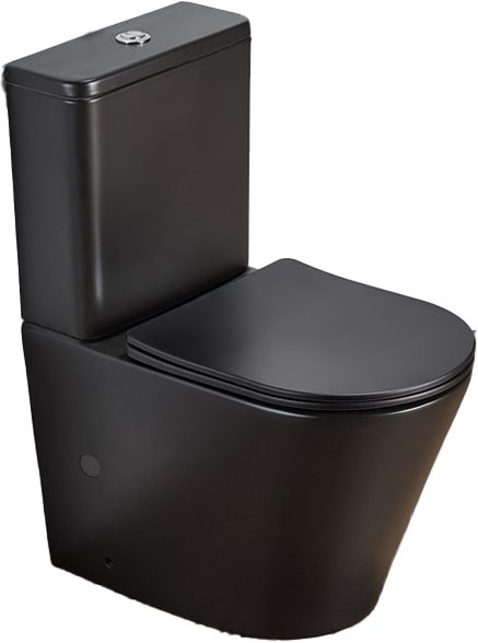 Capri Matt Black Close Coupled WC Pan, Cistern & Seat