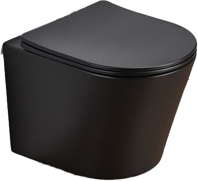 Capri Matt Black Wall Hung WC Pan & Seat
