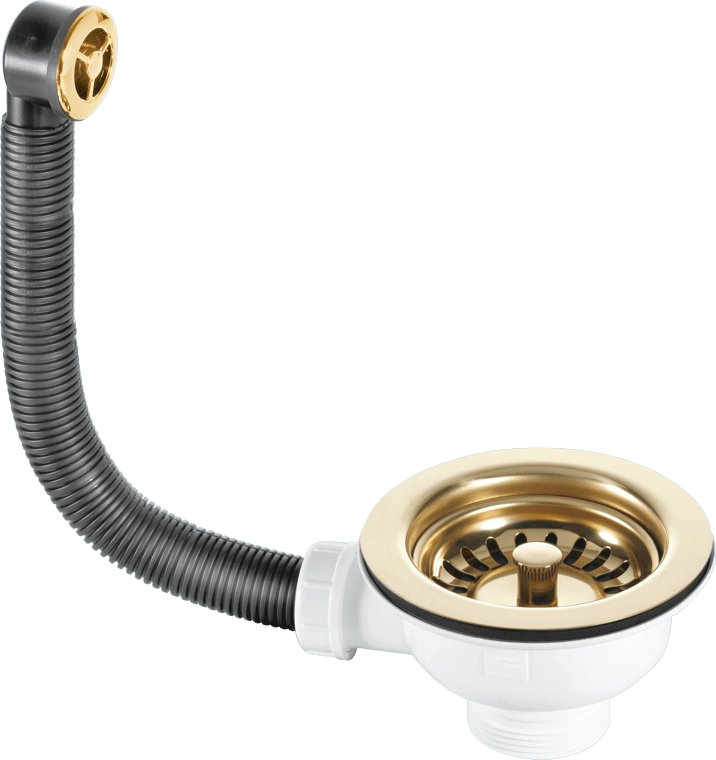 McAlpine 1 1/2" Basket Strainer Waste & Overflow - Stemball Plug(Gold)