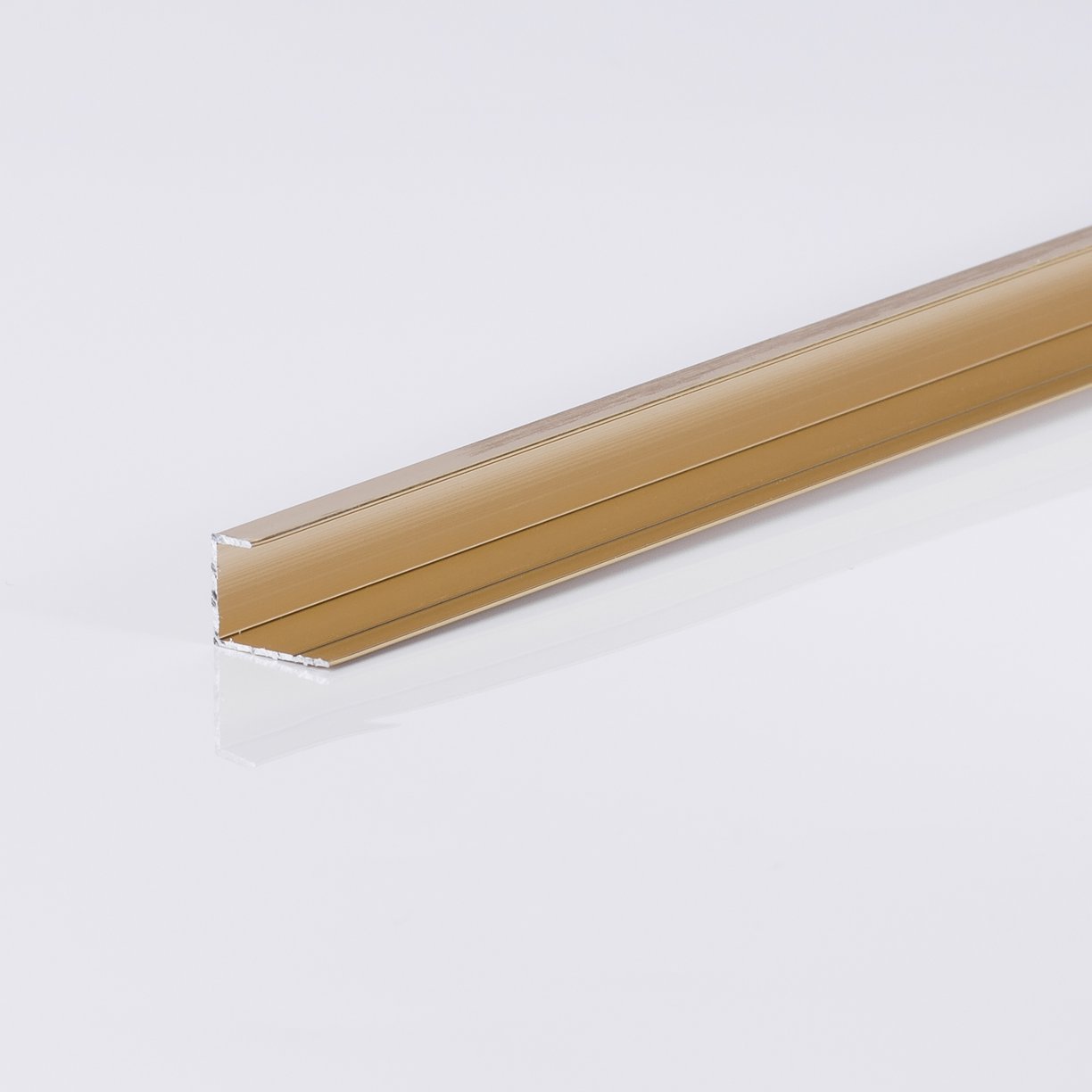 10mm Brushed Brass Metal End U 2.4m