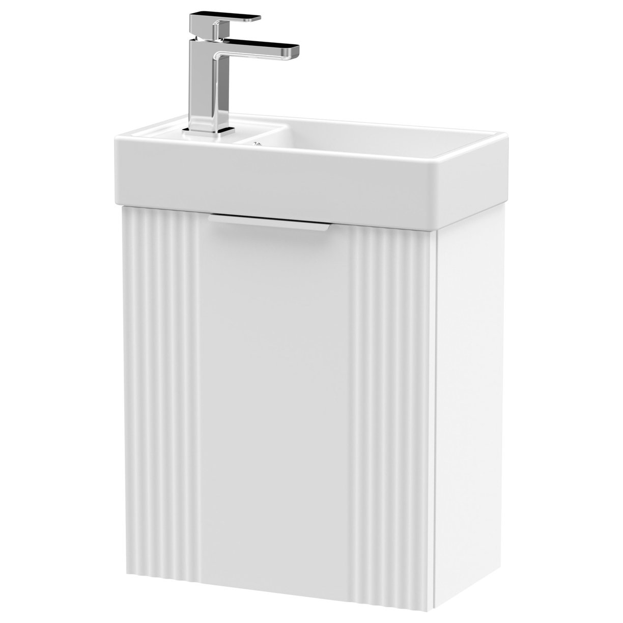 400mm W/H Single Door Unit Inc Basin - Satin White