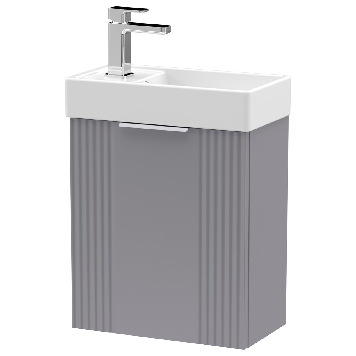 400mm W/H Single Door Unit Inc Basin - Satin Grey