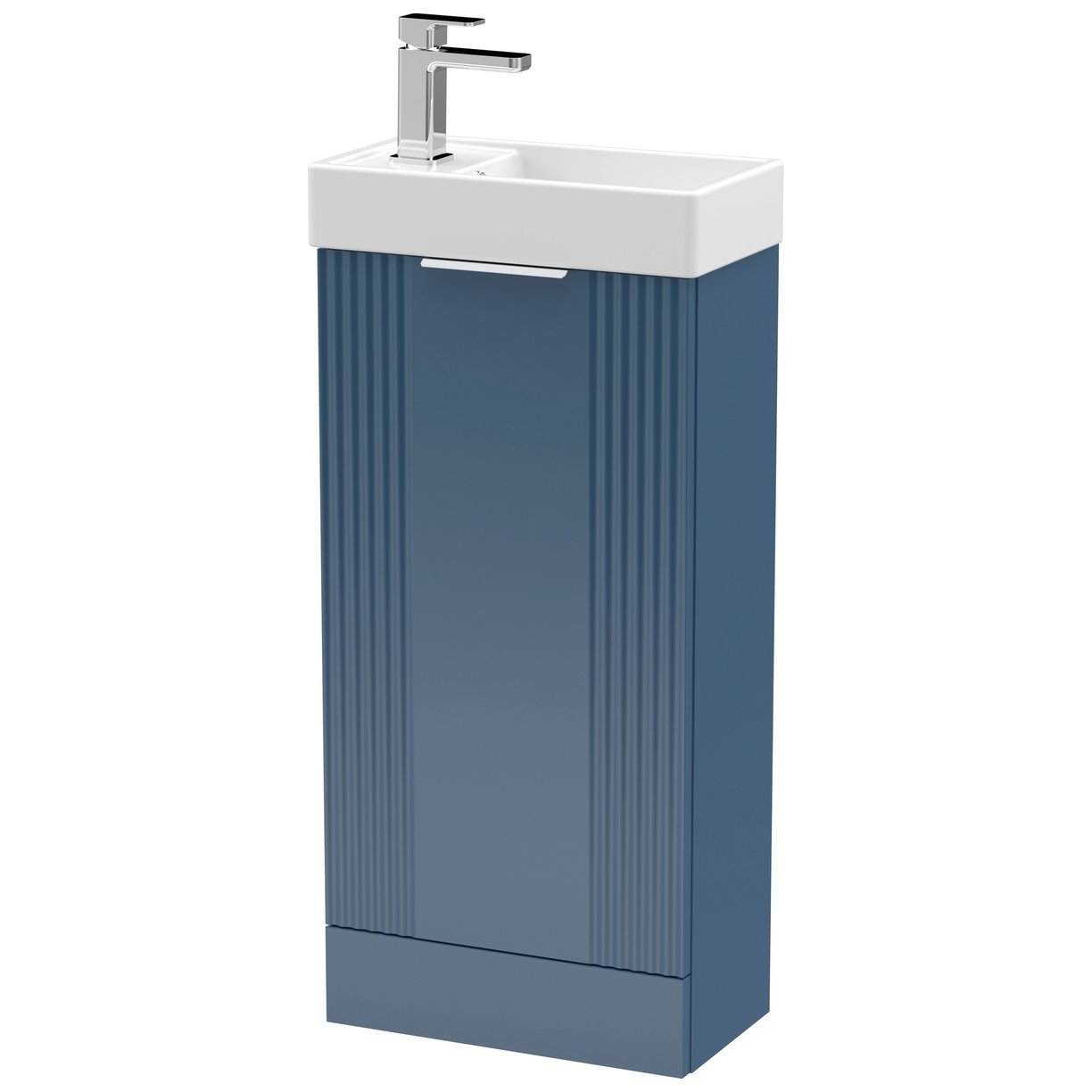 400mm F/S Single Door Unit Inc Basin - Satin Blue