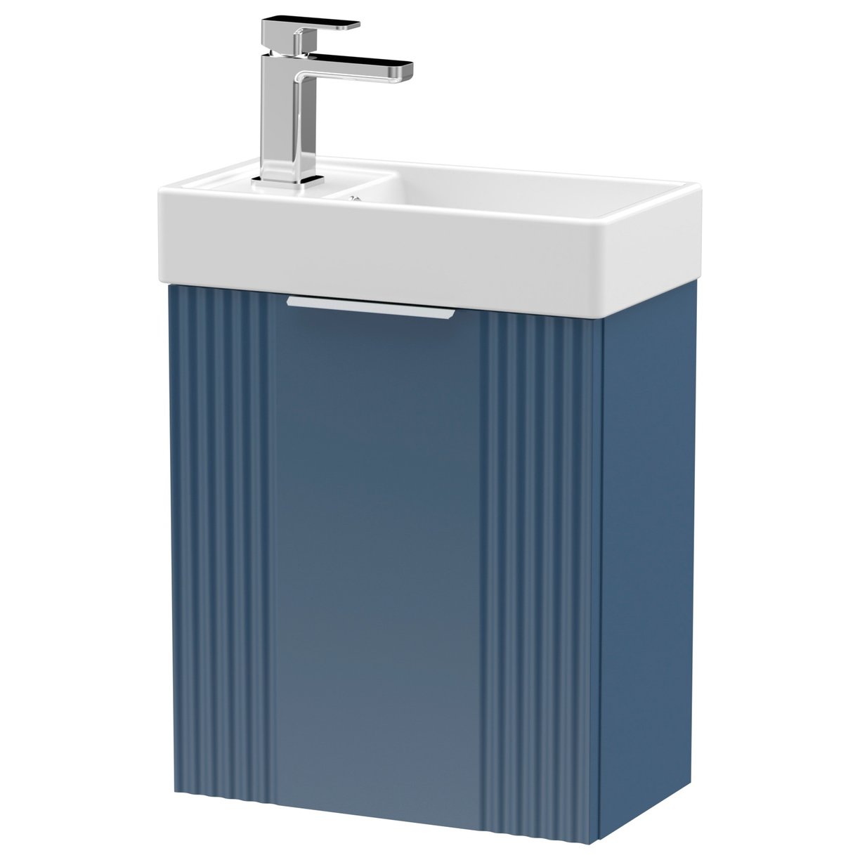 400mm W/H Single Door Unit Inc Basin - Satin Blue