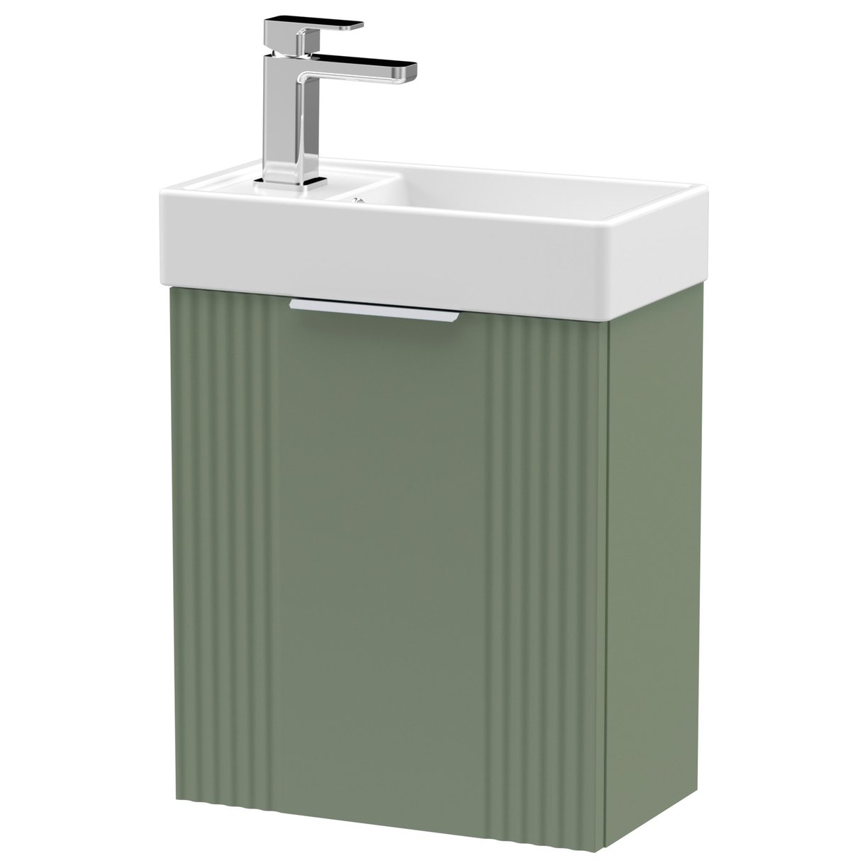 400mm W/H Single Door Unit Inc Basin - Satin Green