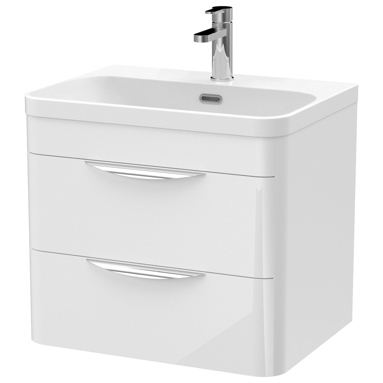 600mm Wall Hung Vanity & Thin Edge Ceramic Basin