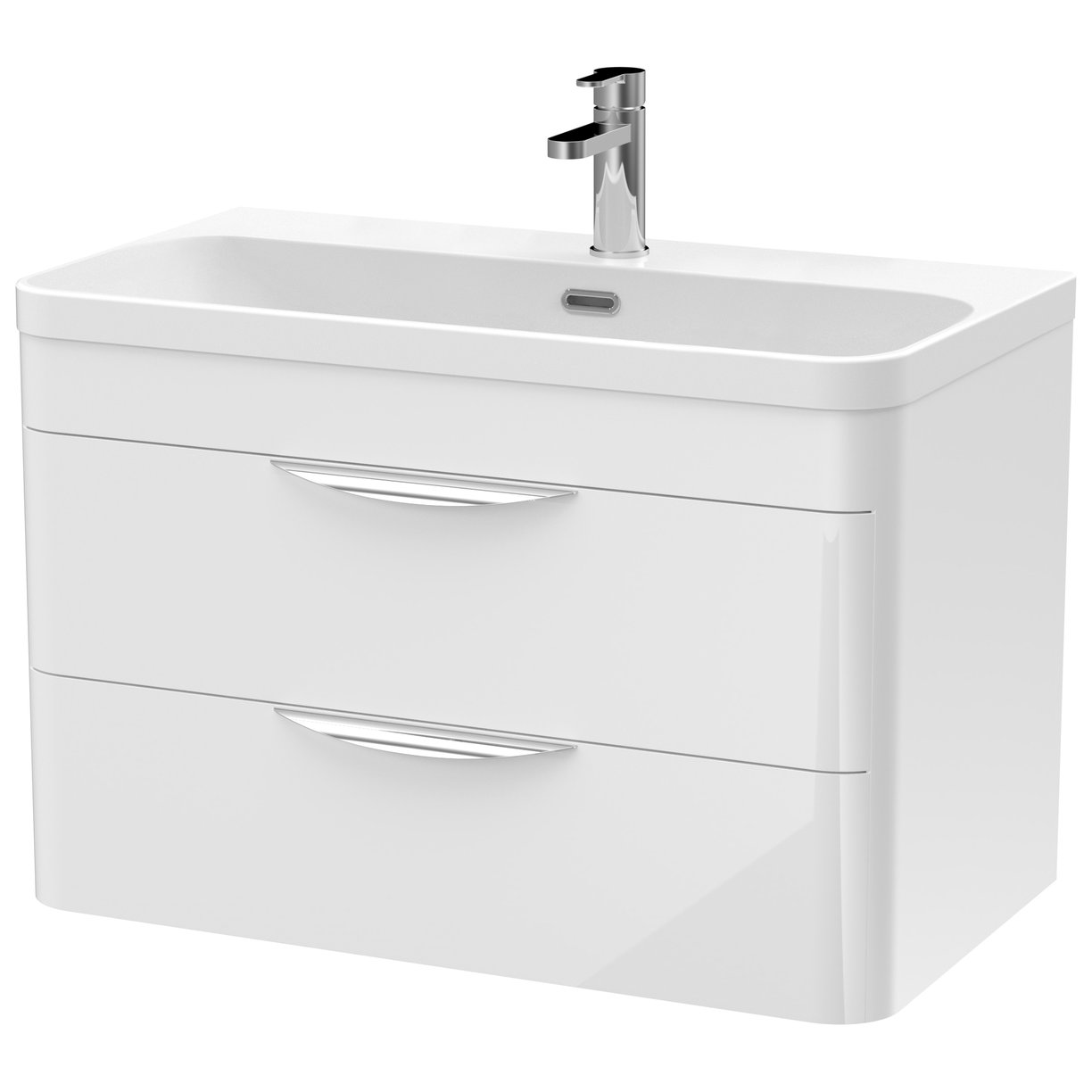 800mm Wall Hung Vanity & Thin Edge Ceramic Basin