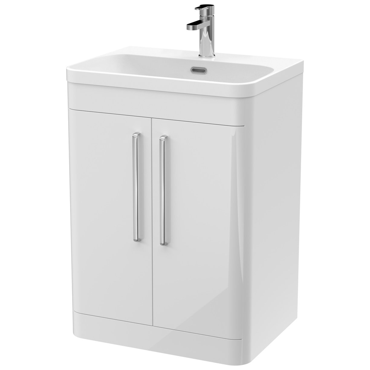 600mm Floor Standing 2 Door Vanity & Thin Edge Ceramic Basin