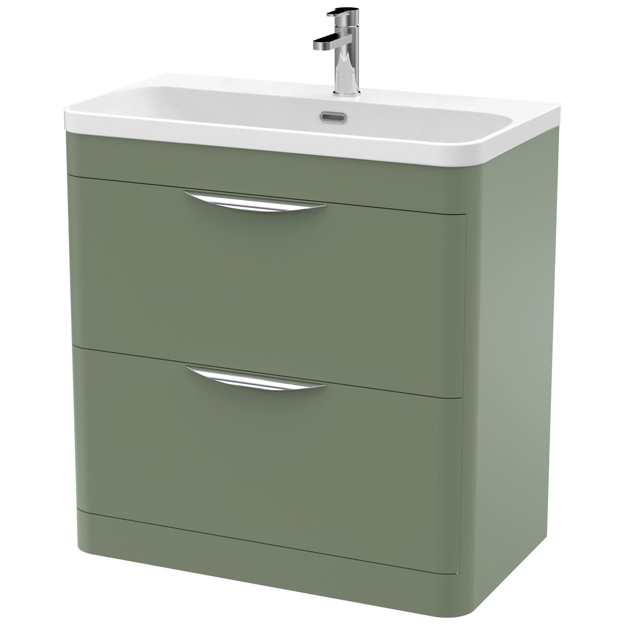 800mm Floor Standing 2 Drawer Vanity & Thin Edge Ceramic Basin