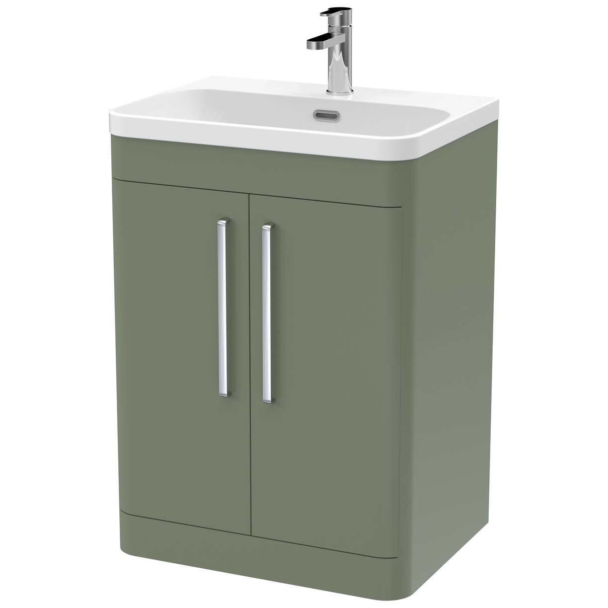 600mm Floor Standing 2 Door Vanity & Thin Edge Ceramic Basin