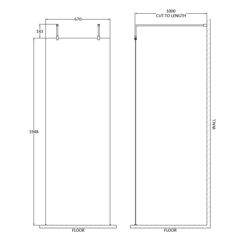 700 Wetroom Screen With Arms - Chrome