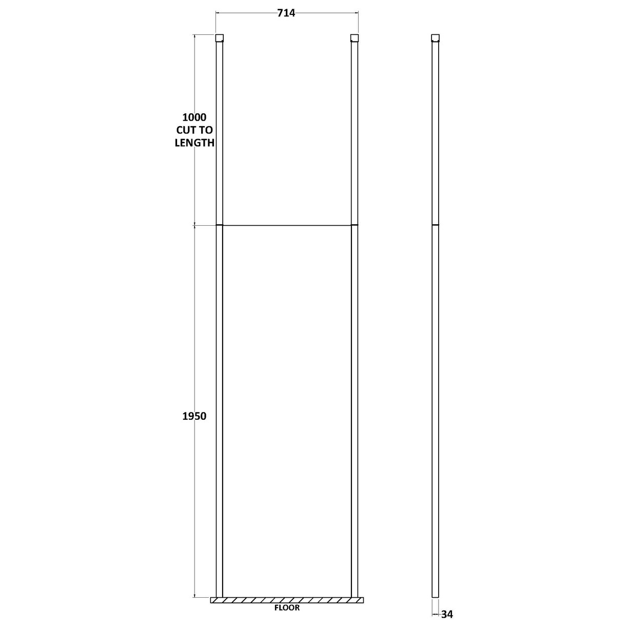 700 Wetroom Screen With Ceiling - Chrome