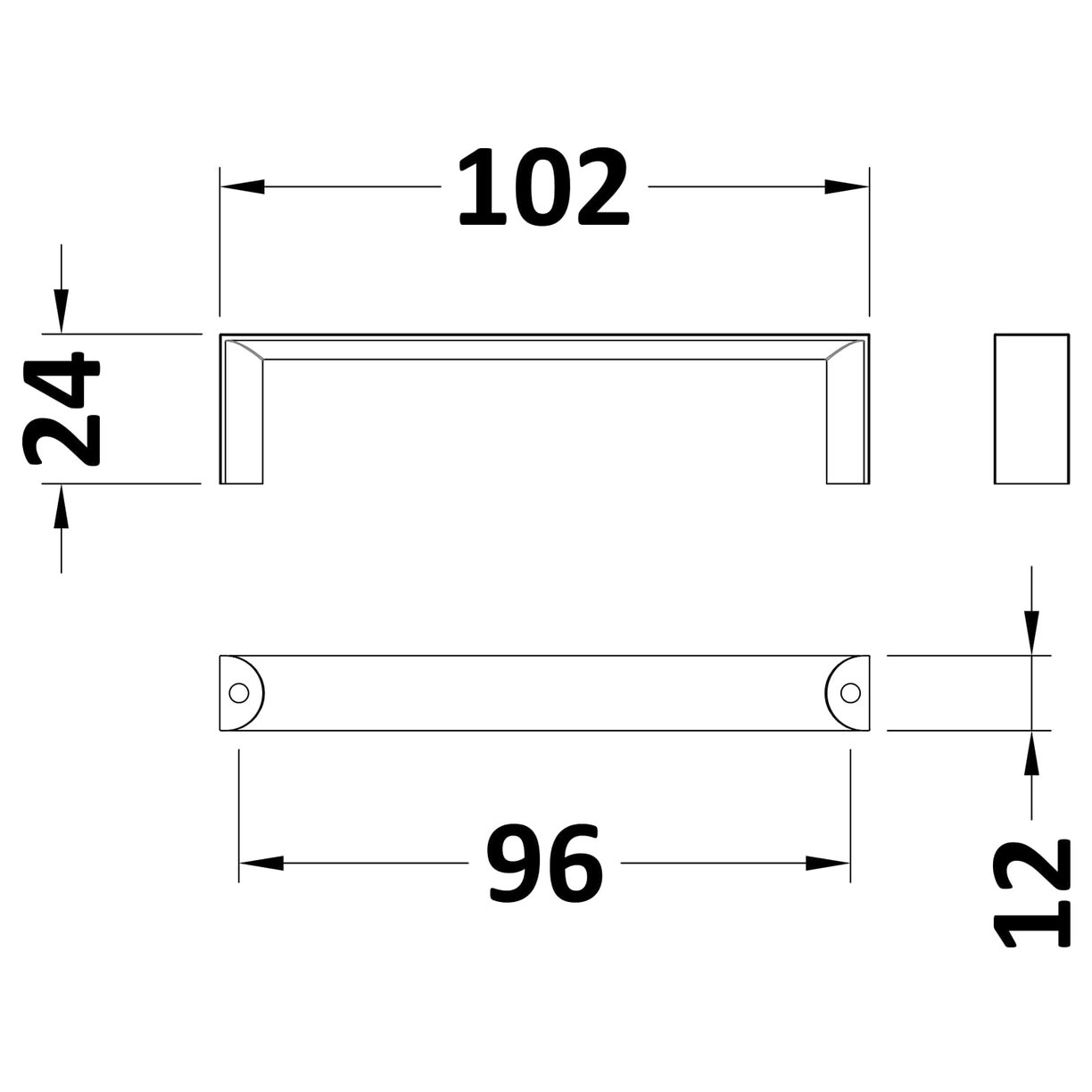 D Handle 96mm - Brushed Nickel