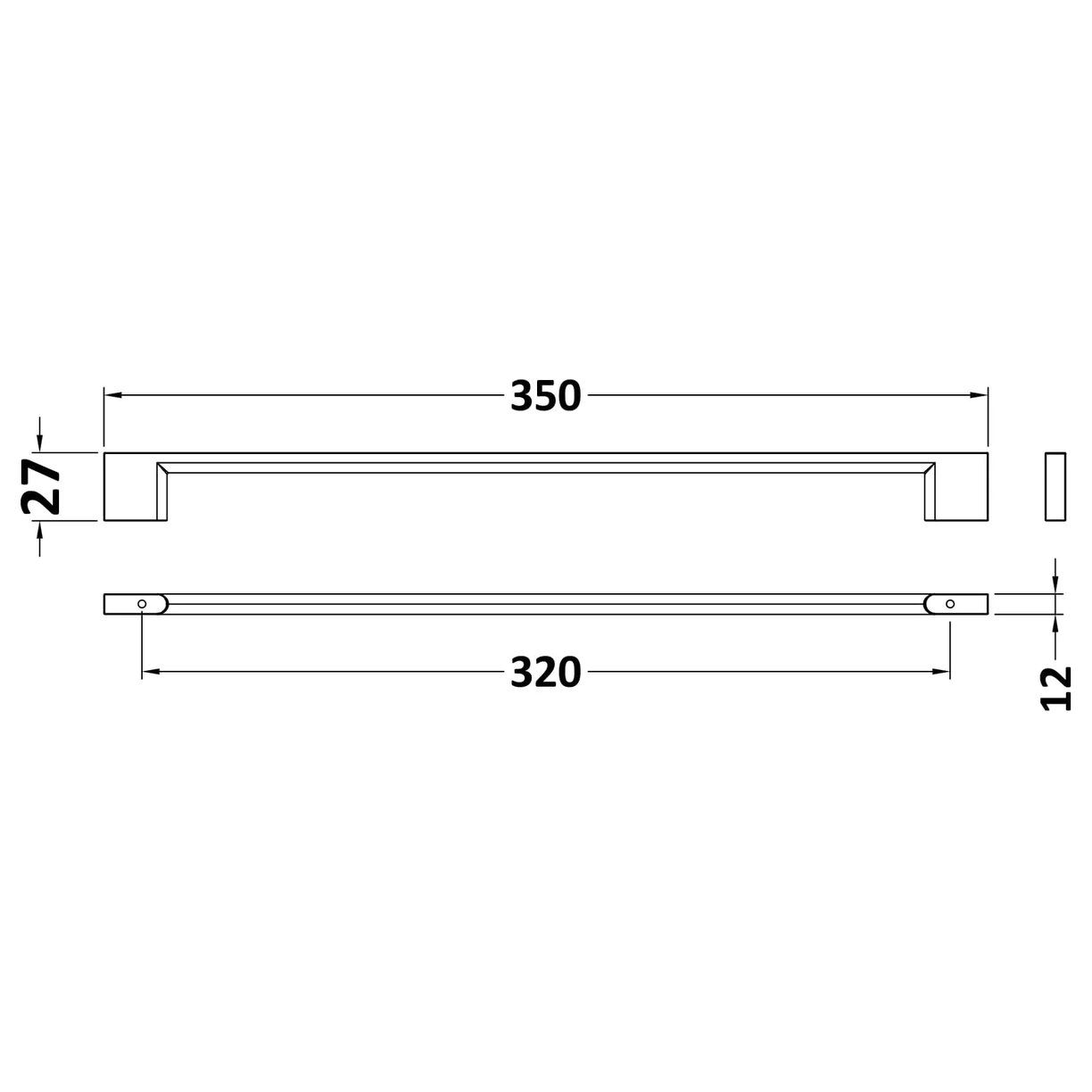Handle 320mm - Chrome