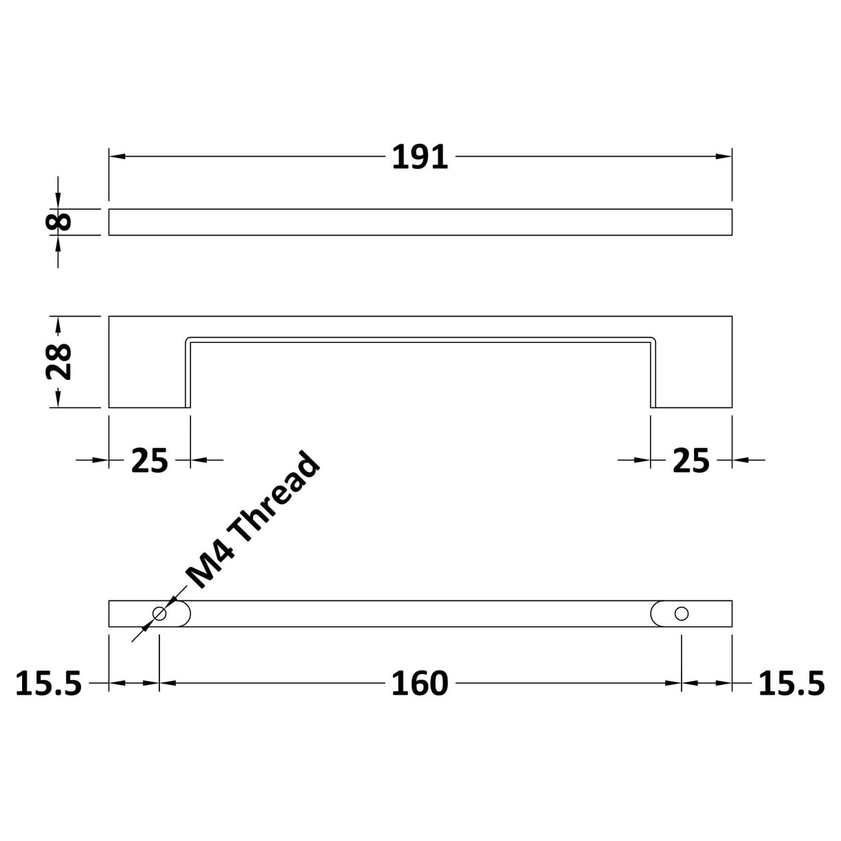 Chrome D Handle - Chrome