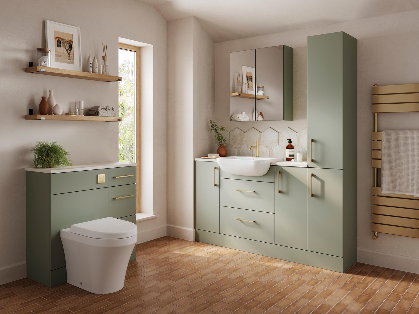 Brass D Handle - Brushed Brass