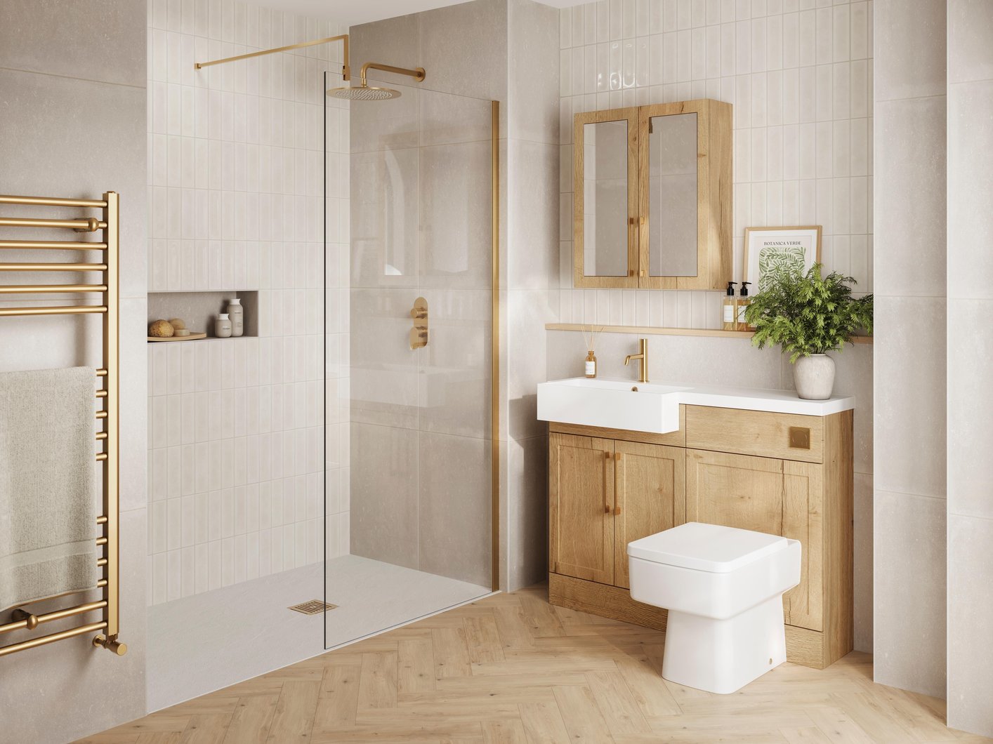 Knurled Bar Handle 160mm - Brushed Brass