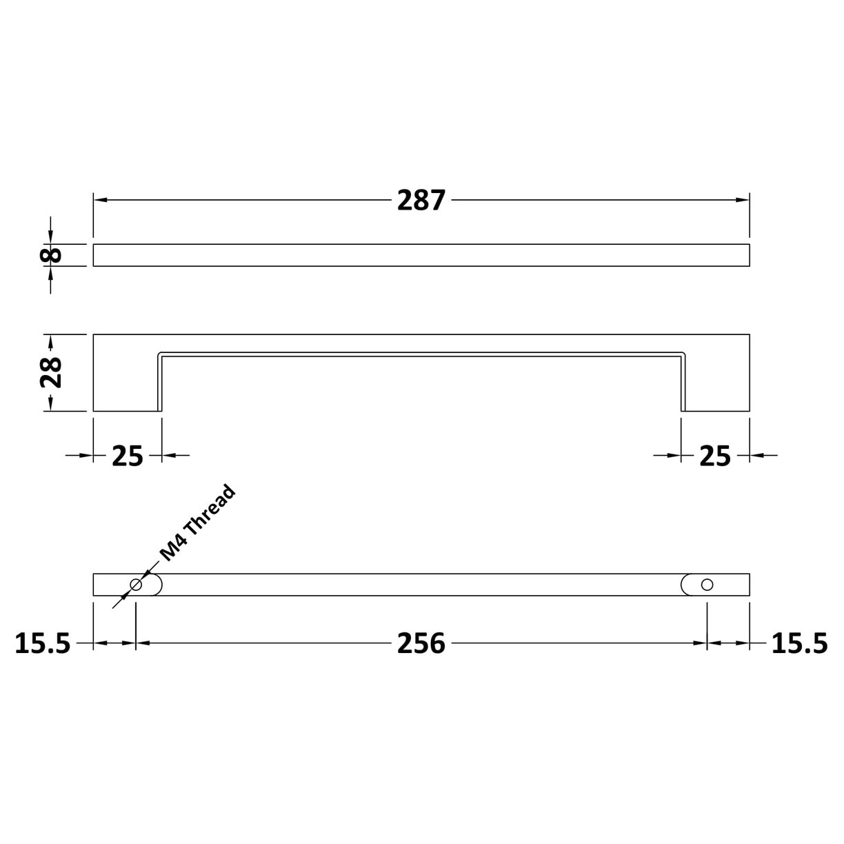 Handle Option 2 (Modular Furniture) - Chrome