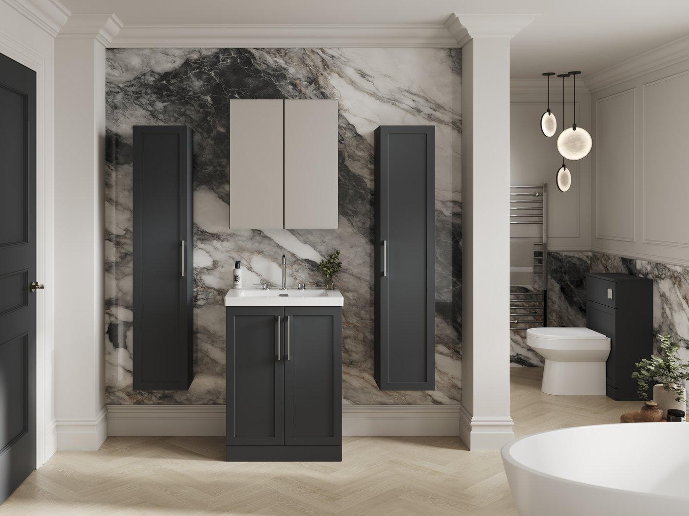 150mm Slim Line D Handle - Chrome