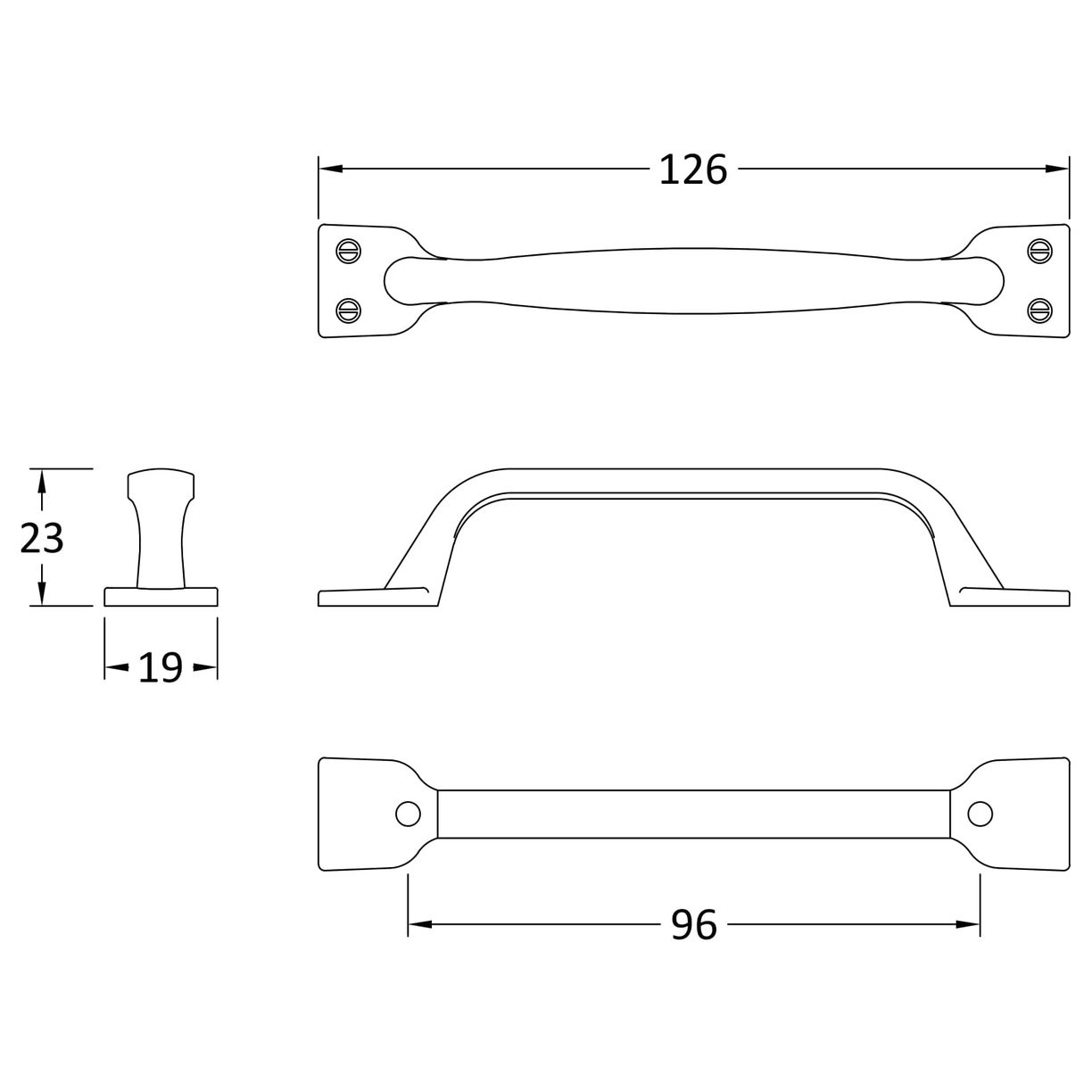Strap Handle 96mm - Satin Nickel
