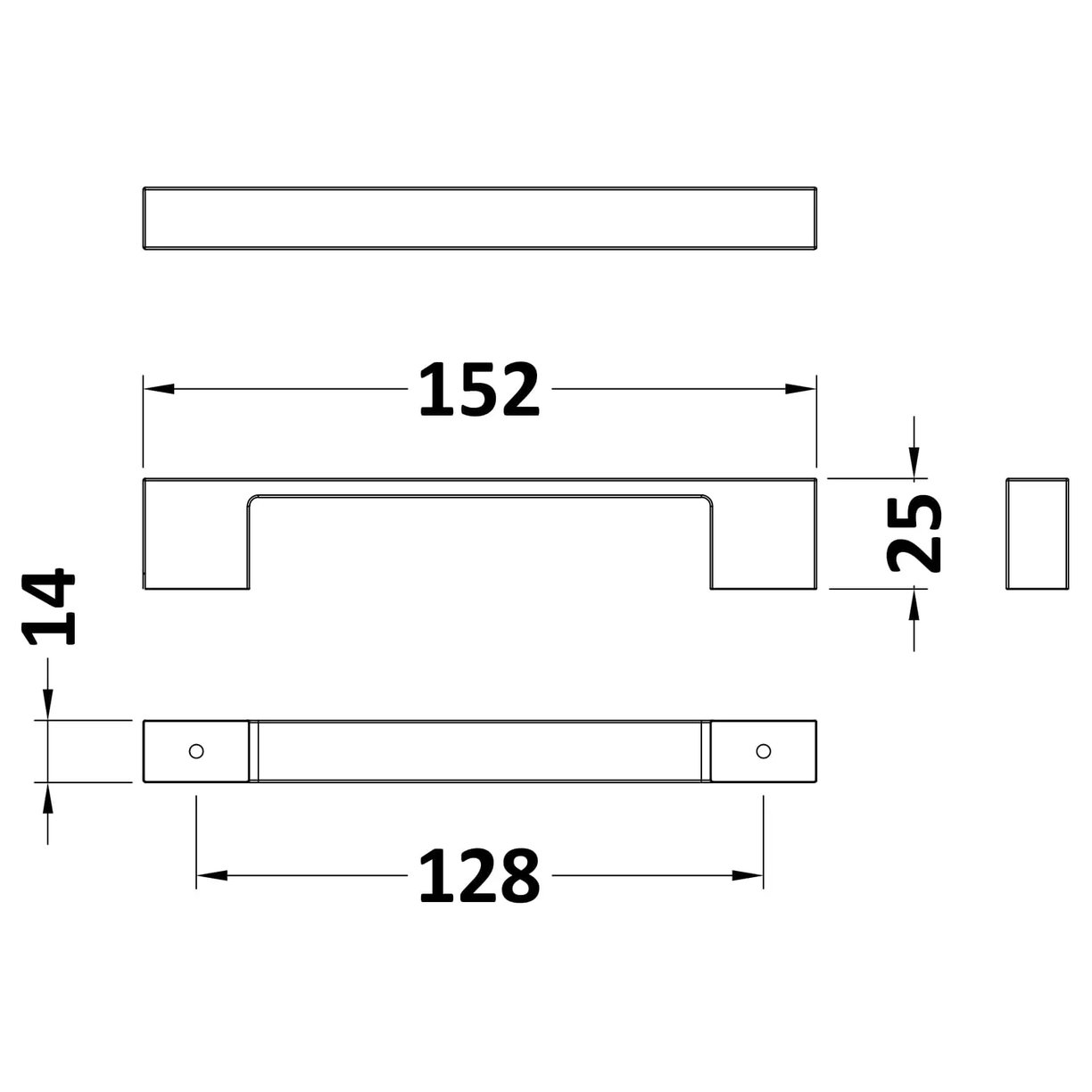 150mm D Handle - Brushed Gold