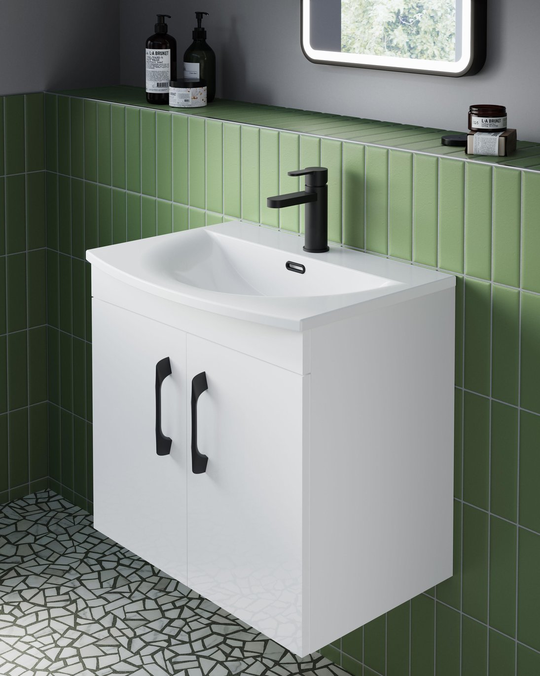 D Shaped Handle 224mm - Matt Black