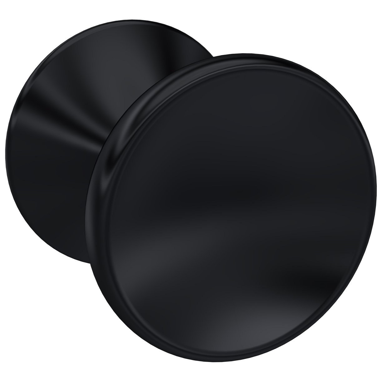 Indented Round Knob - Matt Black