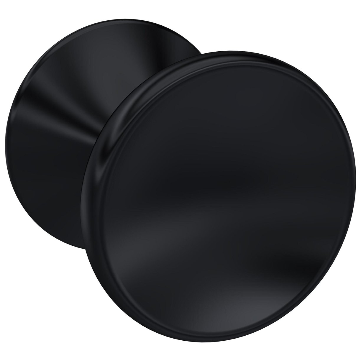 Indented Round Knob - Matt Black