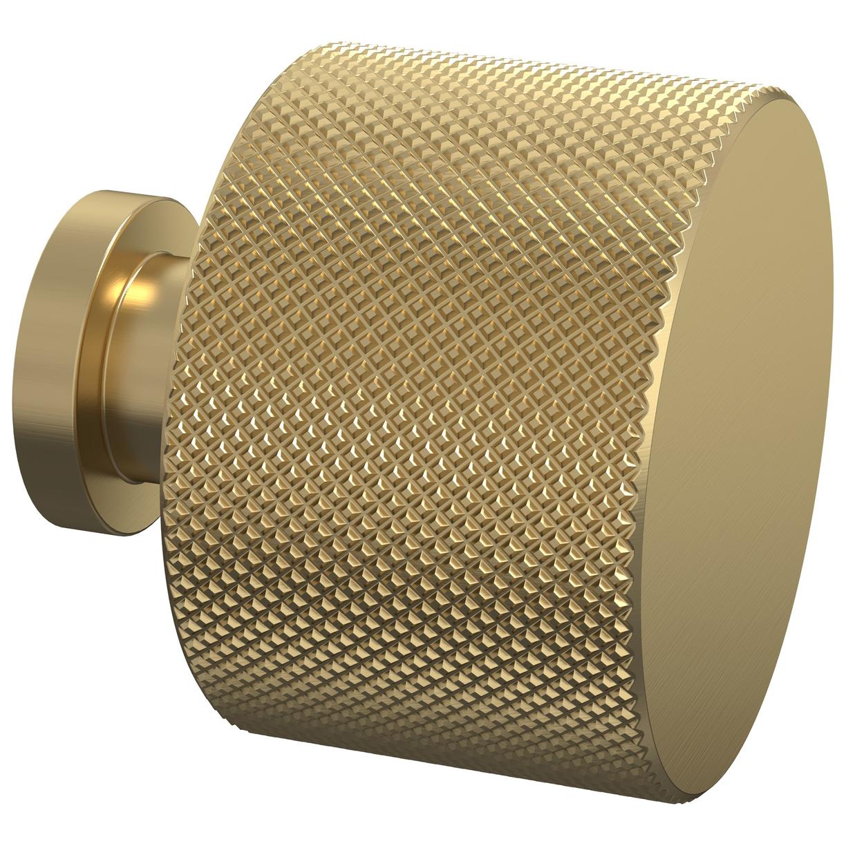 Knurled Knob Handle - Brushed Brass (PVD)