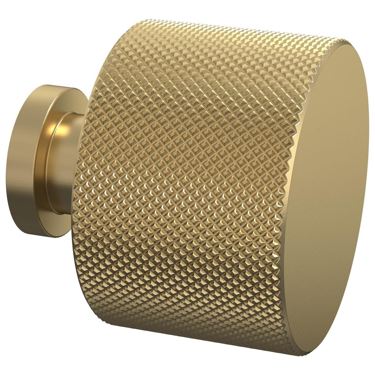 Knurled Knob Handle - Brushed Brass (PVD)