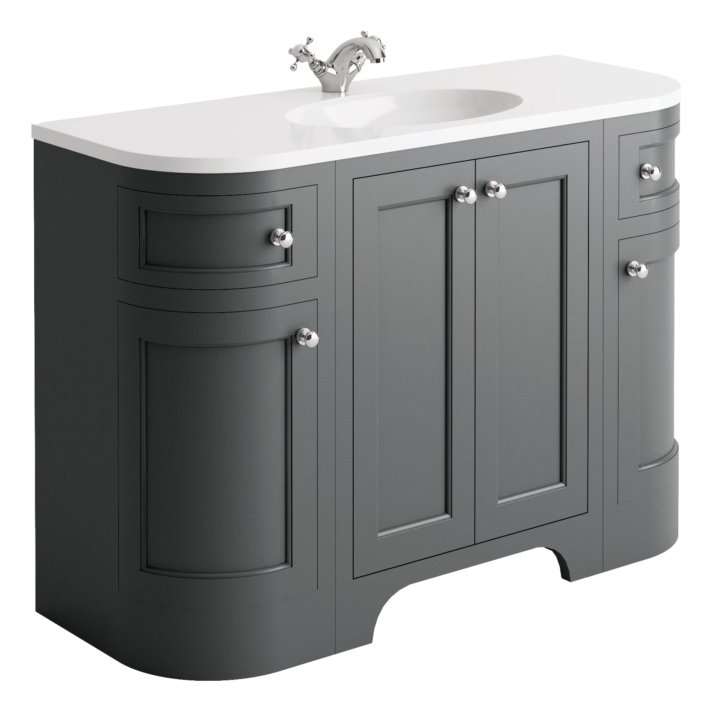 Brunswick 1200 Curved Floor Standing Vanity Unit & Basin