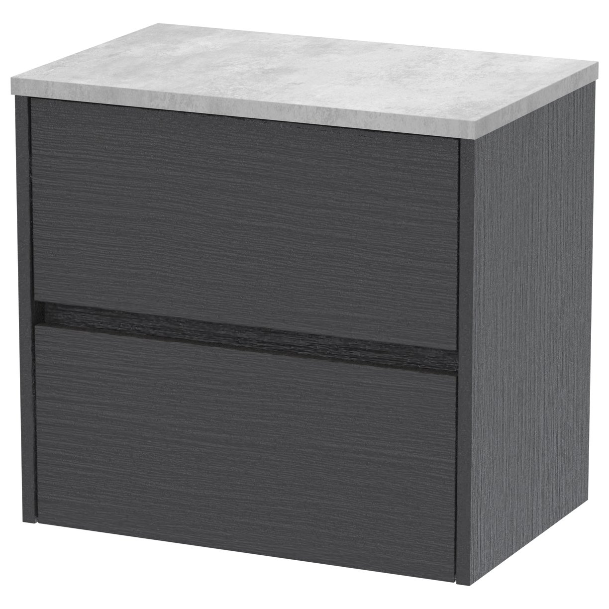 600mm W/H 2-Drawer Unit & Worktop - Graphite Grey Woodgrain