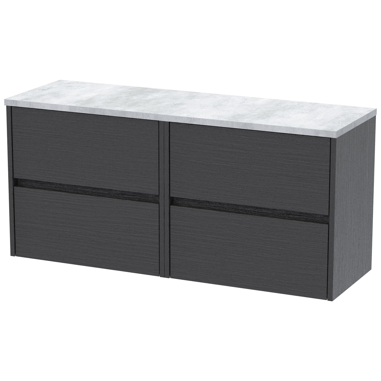 1200mm W/H 4-Drawer Unit & Laminate Top - Graphite Grey Woodgrain