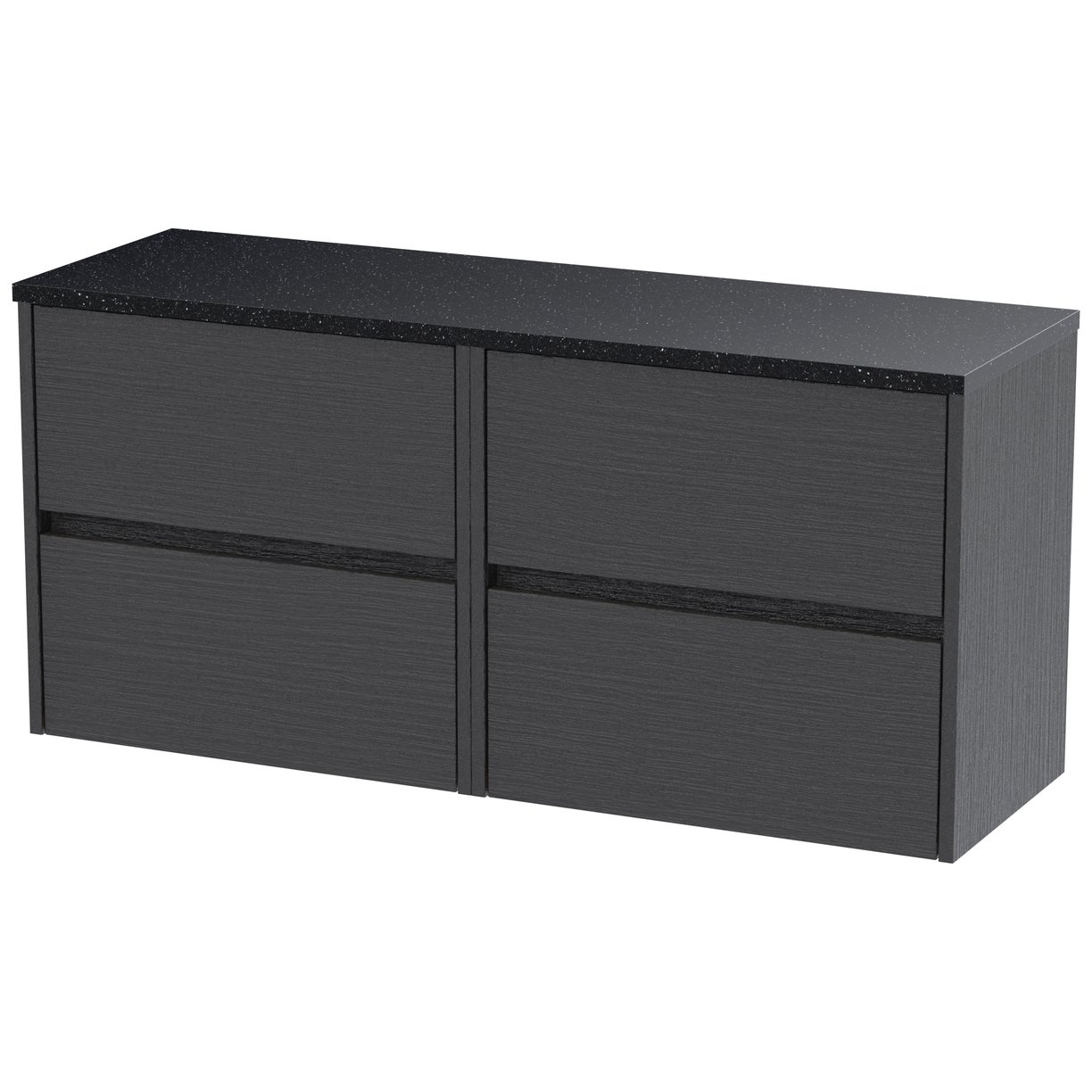1200mm W/H 4-Drawer Unit & Laminate Top - Graphite Grey Woodgrain