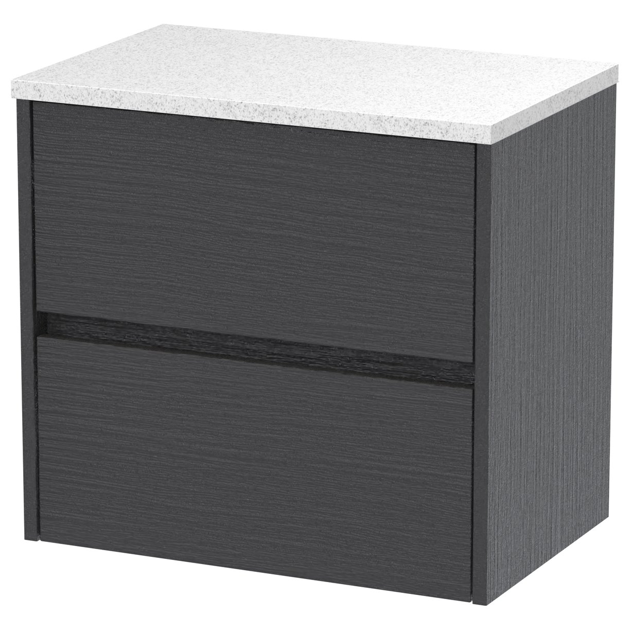600mm W/H 2-Drawer Unit & Worktop - Graphite Grey Woodgrain