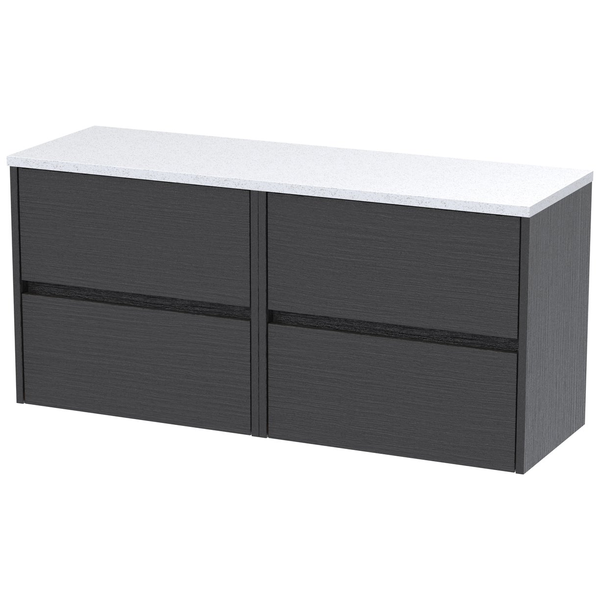 1200mm W/H 4-Drawer Unit & Laminate Top - Graphite Grey Woodgrain