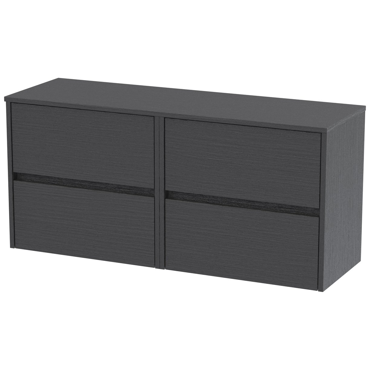 1200mm W/H 4-Drawer Unit & Worktop - Graphite Grey Woodgrain