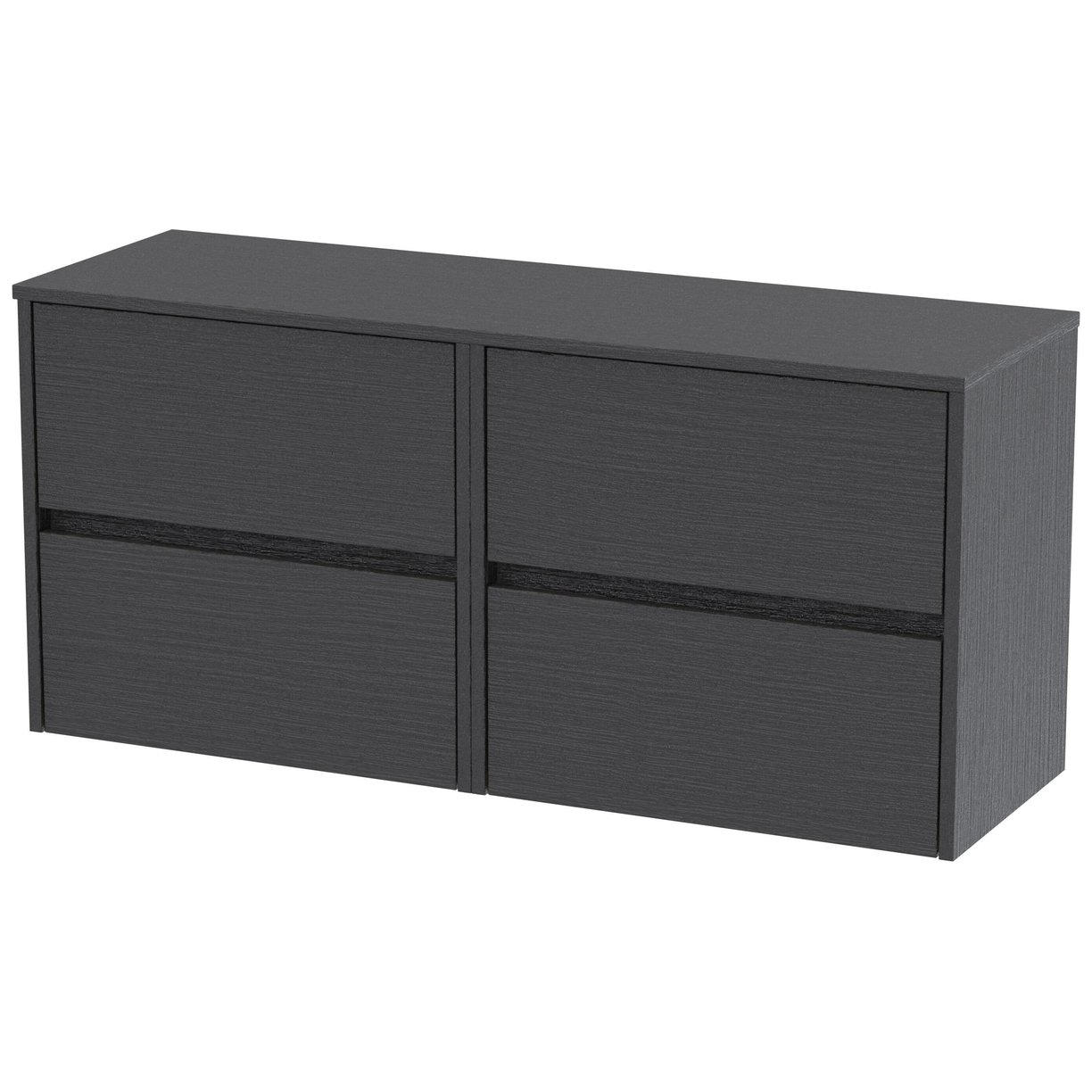1200mm W/H 4-Drawer Unit & Worktop - Graphite Grey Woodgrain