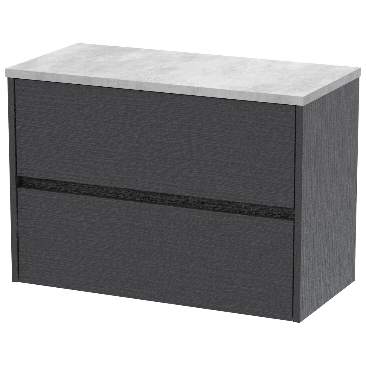 800mm W/H 2-Drawer Unit & Worktop - Graphite Grey Woodgrain