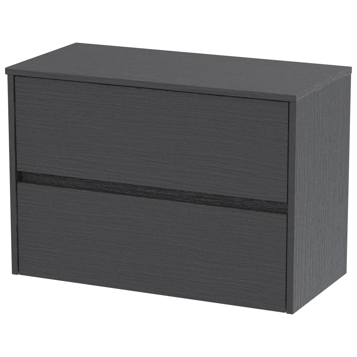 800mm W/H 2-Drawer Unit & Worktop - Graphite Grey Woodgrain
