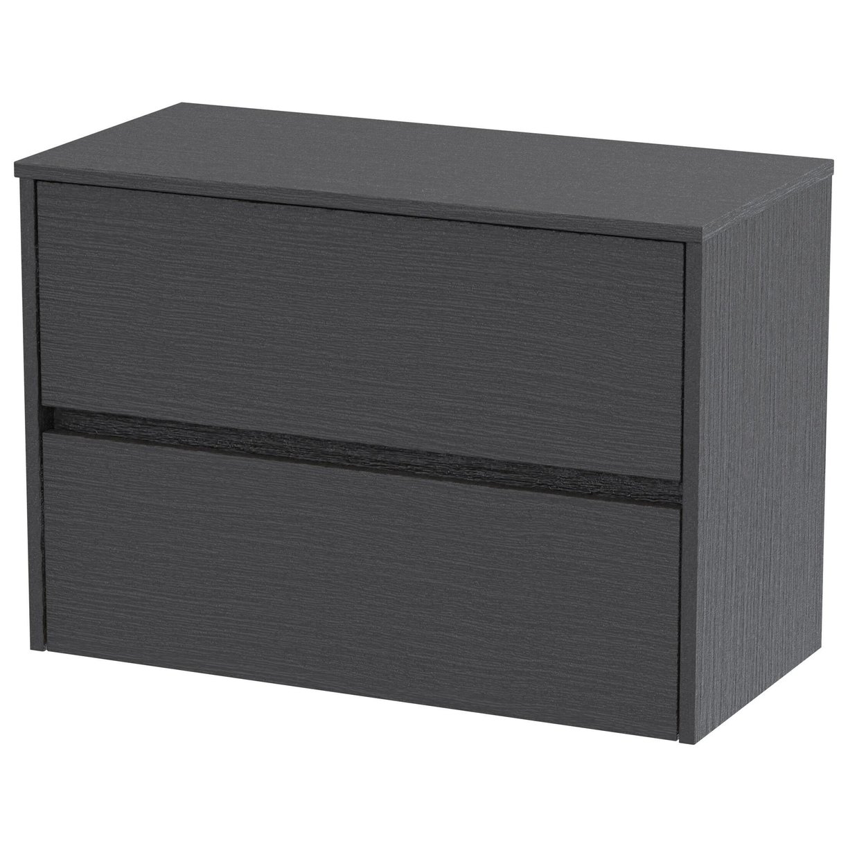 800mm W/H 2-Drawer Unit & Worktop - Graphite Grey Woodgrain