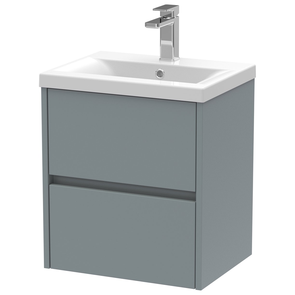 500mm W/H 2-Drawer Unit & Basin 1 - Monument Grey