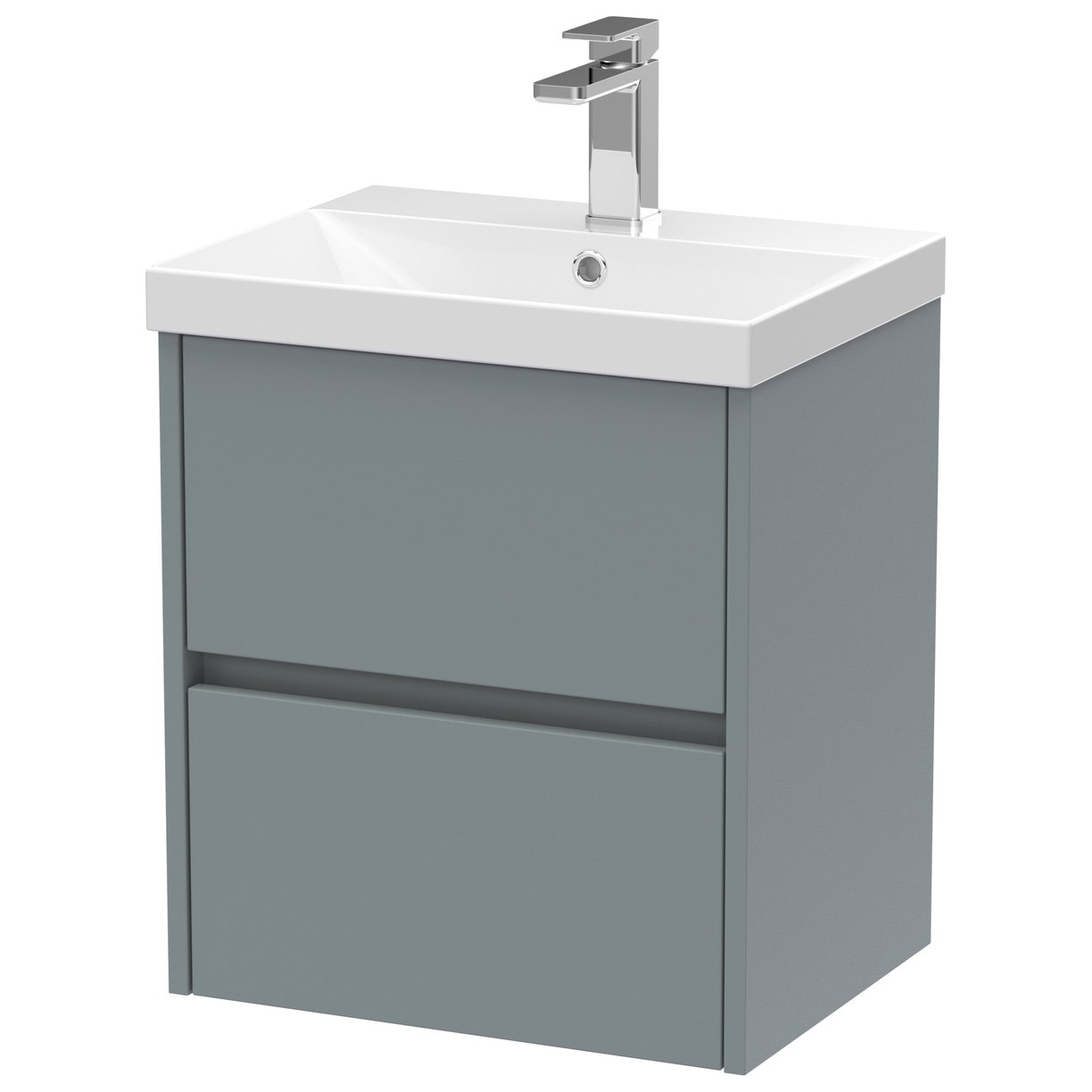 500mm W/H 2-Drawer Unit & Basin 3 - Monument Grey
