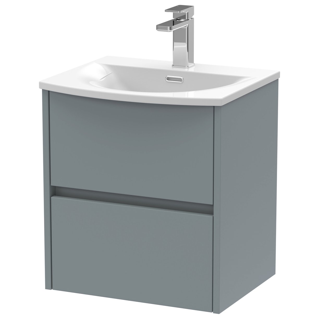 500mm W/H 2-Drawer Unit & Basin 4 - Monument Grey